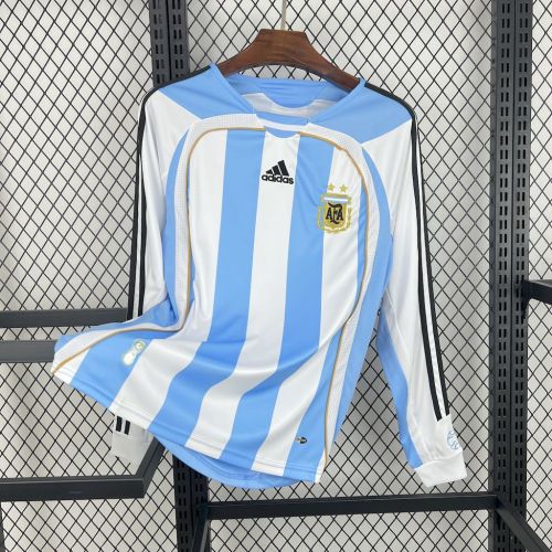 Retro Argentina 2006/07 World Cup Home Long Sleeves Jersey
