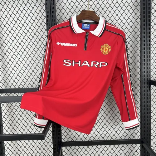 Retro Manchester United 1998/99 Home Long Sleeves Jersey