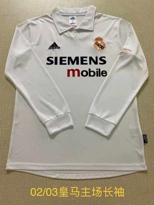 02/03 Retro Real Madrid Home Long Sleeve