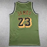 Lakers Army Green Basketball Jersey