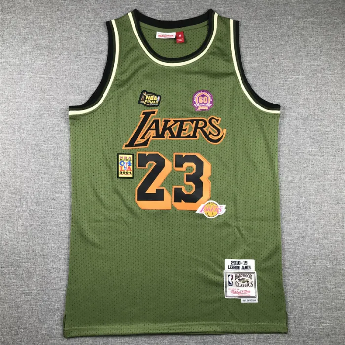Lakers Army Green Basketball Jersey