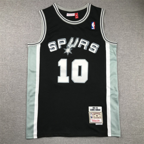 Spurs 10 Retro Black Basketball Jersey