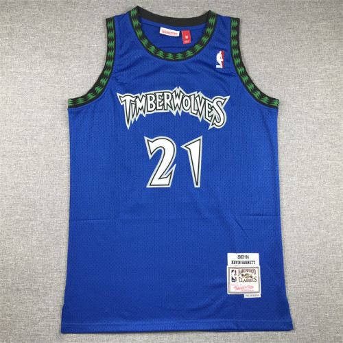 Timberwolves 21 Retro Blue Basketball Jersey