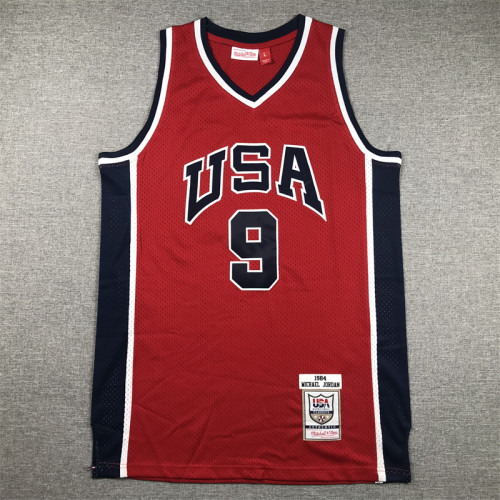1984 Olympic No. 9 red basketball jersey