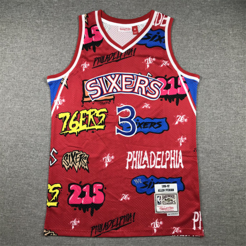 76ers 3 graffiti basketball jersey