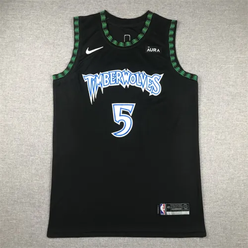Timberwolves 5 Classic Black Basketball Jersey