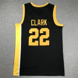 Iowa Hawkeyes 22 Black Yellow Trim Basketball Jersey