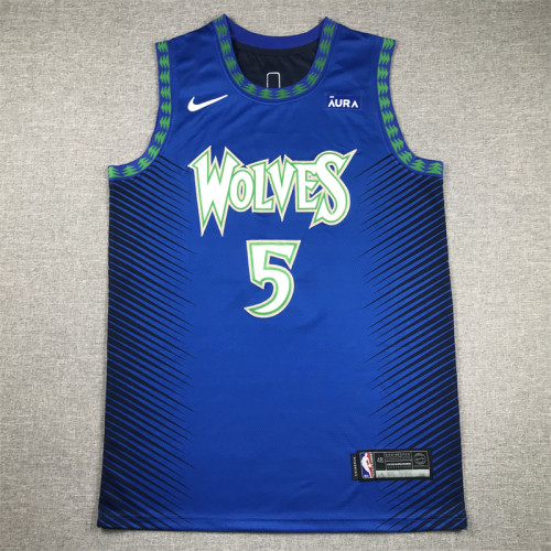 Timberwolves 5 Blue City Edition Basketball Jersey