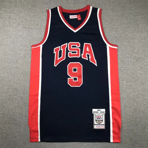 1984 Olympic No. 9 dark blue basketball jersey