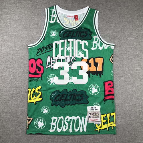 Celtics 33 Graffiti Basketball Jersey