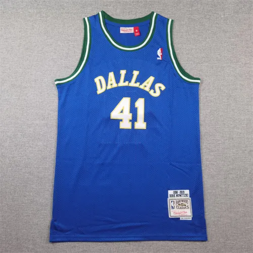 Mavericks 41 Retro Blue Basketball Jersey