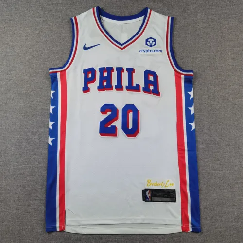 76ers 20 white basketball jersey