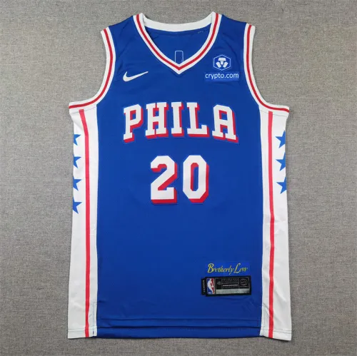 76ers 20 blue basketball jersey