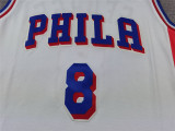 76ers 8 white basketball jersey