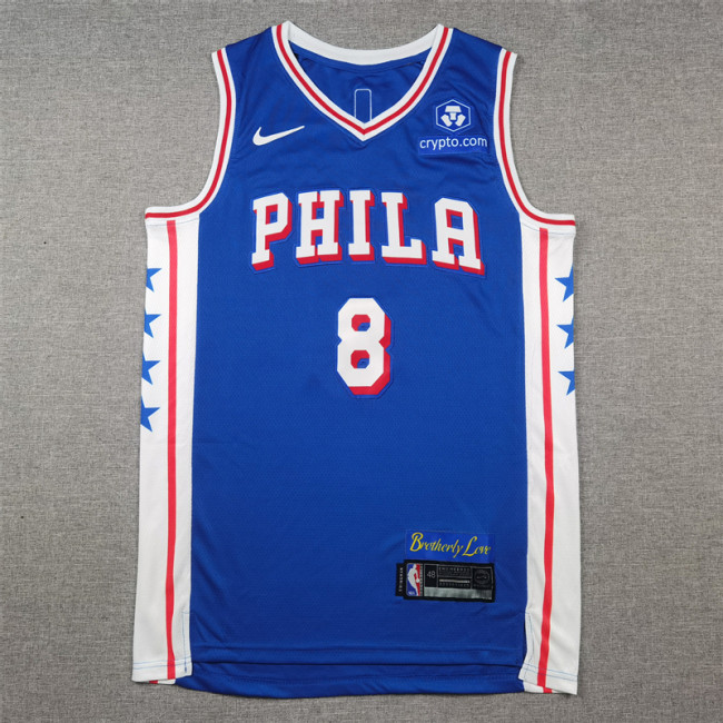 76ers 8 blue basketball jersey