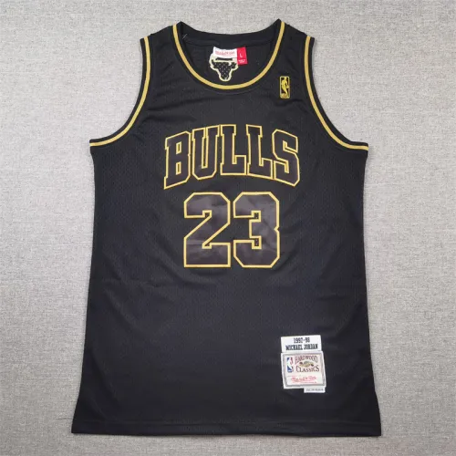 Bulls 23 Retro All Black Basketball Jersey