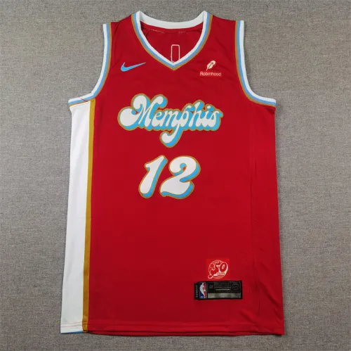Grizzlies 12 Red City Edition Basketball Jersey