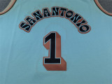 Spurs 1 Ice Blue City Edition Basketball Jersey