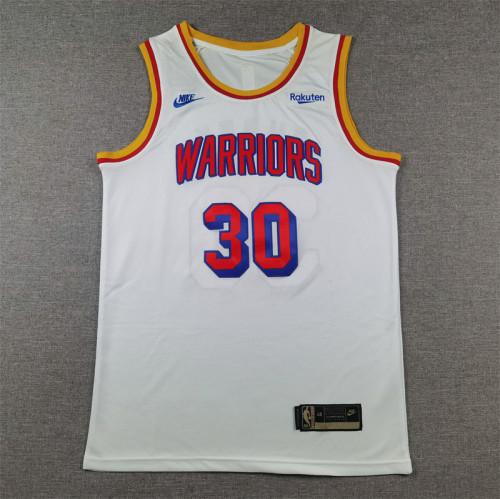 Warriors 30 Classic White Basketball Jersey