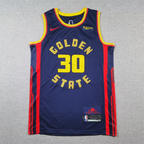 Warriors 30 Dark Blue City Edition Basketball Jersey