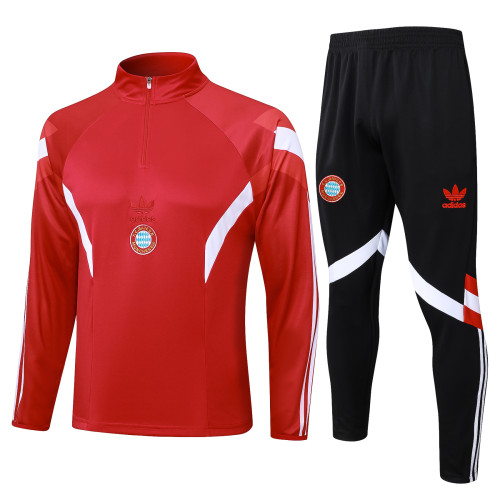 24/25 Bayern Munich Adult Tracksuits-RED