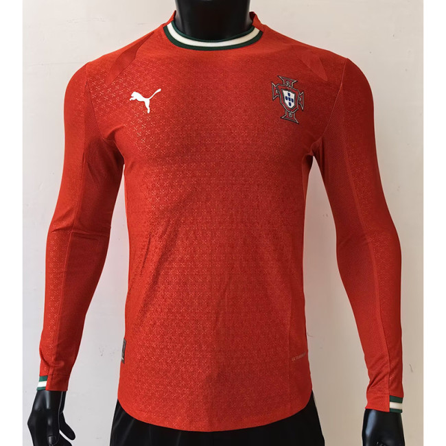 2025 Portugal Home Player Version Long Sleeve Man Jersey