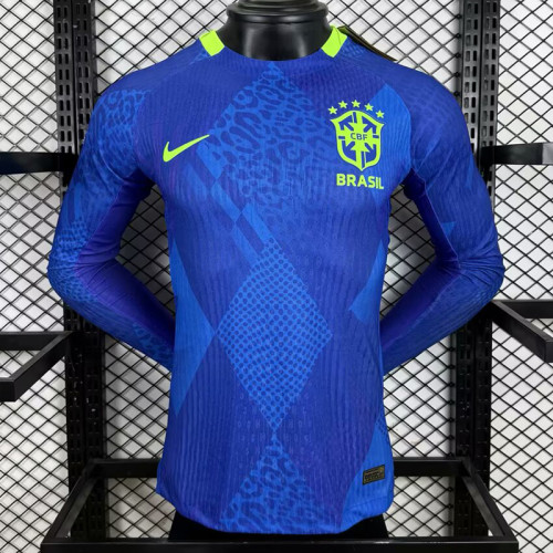 2025 Brazil Women's Team Away Player Version Long Sleeve Jersey