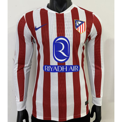 25/26 Atletico Madrid Home Player Long Sleeve Jersey