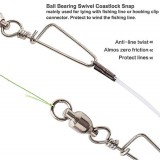 Fishing Ball Bearing Swivel with Coast lock Snap ,Rated 15 LB to 450 LB