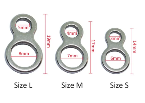 Double Solid Rings Swivel Stainless Steel 8 Shape Loops Fishing Connector for Trolling Jigs Hook Saltwater Fishing