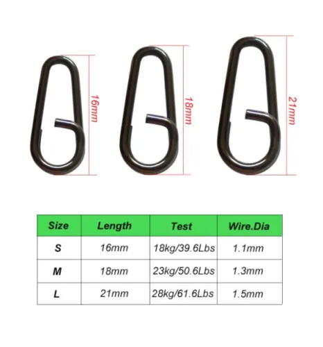 Fishing Split Rings, power Clip Snap, Carp Fishing Accessory ,Stainless Steel