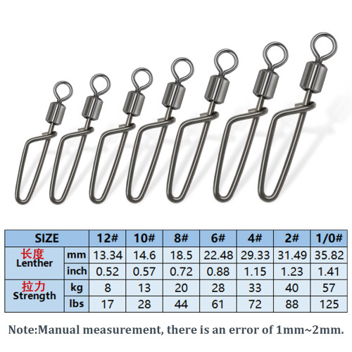 fishing swivels swing coast lock snap,Rated from 17 LB to 125 LB
