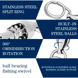 Stainless Steel Ball bearing swivel with split rings fast link quick change swivel snap
