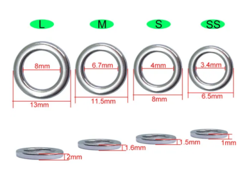 Solid Rings Fishing Swivels for Assist Hooks Jig Lure Round Rig Ring Saltwater Fishing Accessories