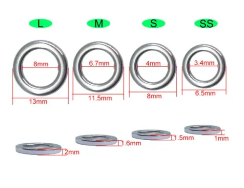 Solid Rings Fishing Swivels for Assist Hooks Jig Lure Round Rig Ring Saltwater Fishing Accessories