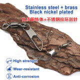 stainless steel fishing rolling swivels with safety snap ,rated from 5 LB to 104 LB