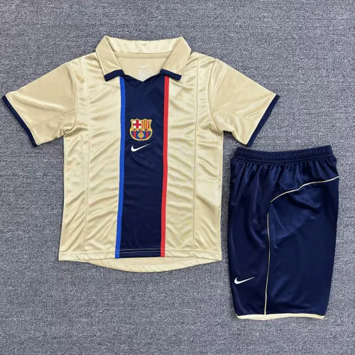 Retro 01/02 Barcelona  Away Kids Kit