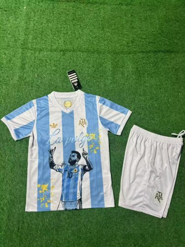 2025 Argentina Messi Commemorative Edition Kids Kit