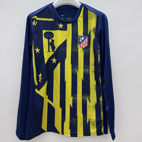 25/26 Atletico Madrid Yellow Blue  Long Sleeve Jersey