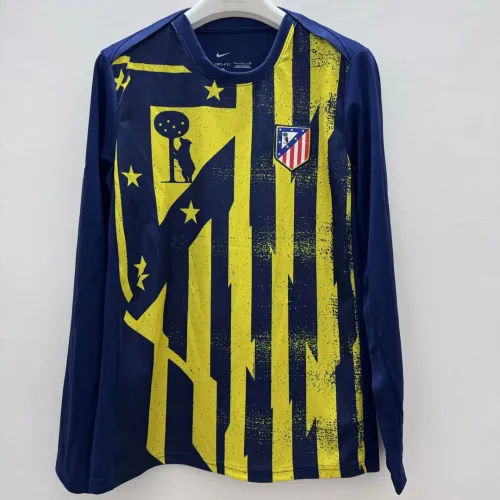 25/26 Atletico Madrid Yellow Blue  Long Sleeve Jersey