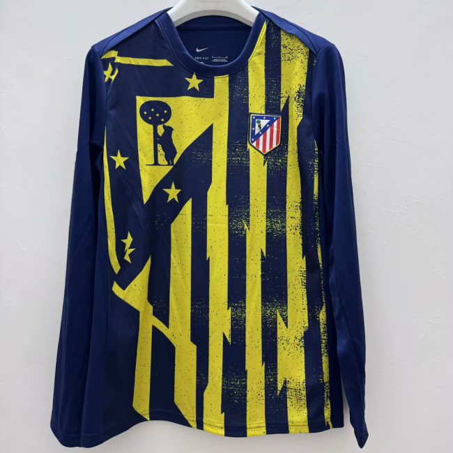 25/26 Atletico Madrid Yellow Blue  Long Sleeve Jersey
