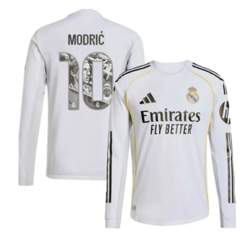 25/26 Real Madrid Home Modrić Limited Edition Long Sleeve Jersey  | Player Verdion