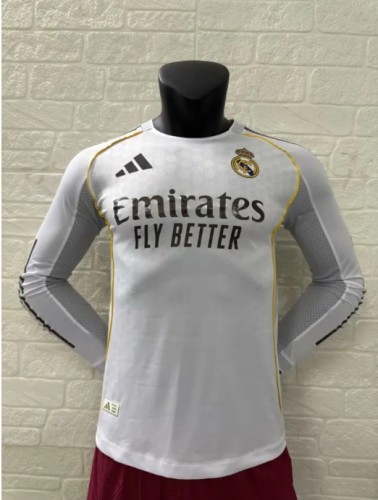 Player Version | 25/26 Real Madrid Home Long Sleeve Jersey