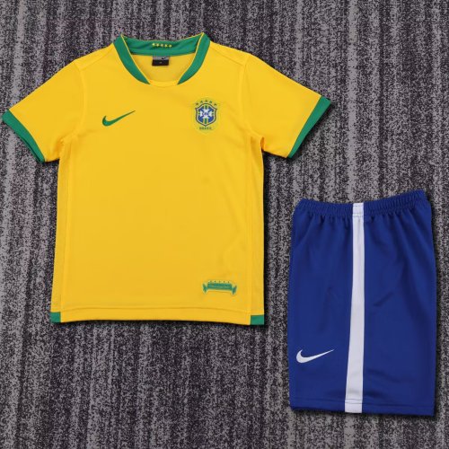 Retro 2006 Brazil Home kids kit