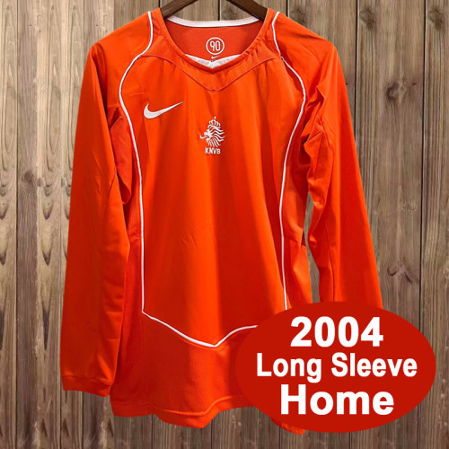 Retro Netherlands 2004 Home Long Sleeve Jersey
