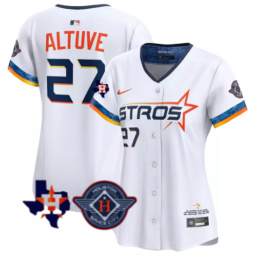 Women Custom Houston Astros 4  baseball jersey ALTUVE 27