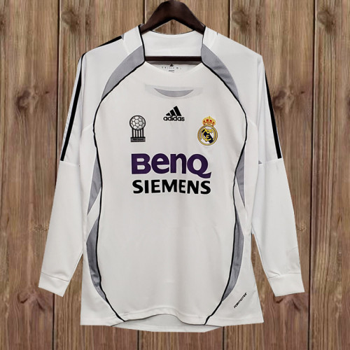 Retro 06/07  Real Madrid Home Long Sleeve Jersey