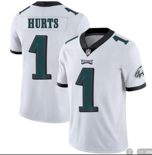 Men's Philadelphia Eagles Hurts 1 White MLB Jersey