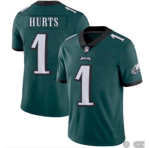 Men's Philadelphia Eagles Hurts 1 MLB Jersey-Green