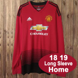 Retro 18/19 Manchester United Home Long Sleeve Jersey